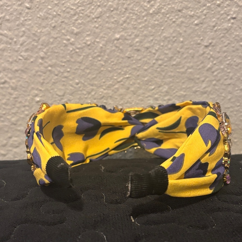 Elegant Floral Yellow and Purple Headband - Picture 16 of 17